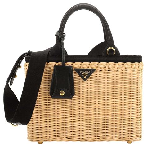 prada purse tan|prada rattan bag.